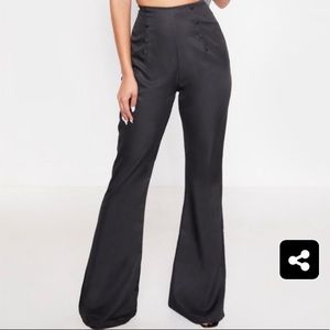 PrettyLittleThing black wide leg pants